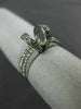 ESTATE WIDE .46CT DIAMOND 14K WHITE GOLD 2 ROW SEMI MOUNT ENGAGEMENT RING #19591
