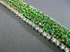 ESTATE LARGE 8.08CT DIAMOND & AAA EMERALD 18KT TWO TONE GOLD 3D TENNIS BRACELET