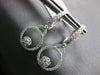 LARGE .47CT DIAMOND 18K WHITE GOLD FLOWER CIRCLE OF LIFE HUGGIE HANGING EARRINGS