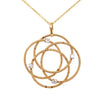 ESTATE LARGE .22CT DIAMOND 18KT ROSE GOLD 3D ETOILE FLOWER FUN FLOATING PENDANT