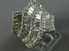 ESTATE LARGE 3.52CT ROUND & BAGUETTE DIAMOND 18KT WHITE GOLD 3D MULTI WAVE RING
