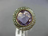 ESTATE LARGE 4.51CT WHITE CHOCOLATE FANCY DIAMOND AMETHYST 14KT YELLOW GOLD RING