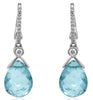 5.19CT DIAMOND & AAA AQUAMARINE 14KT WHITE GOLD 3D PEAR SHAPE & ROUND EARRINGS