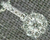 ESTATE .33CT DIAMOND 18KT WHITE GOLD 3D CLUSTER SOLITAIRE HALO FLOATING PENDANT