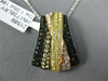 ESTATE LARGE 1.05CT MULTI COLOR DIAMOND 18KT TRI COLOR GOLD 3D X LOVE PENDANT