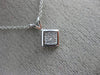 ESTATE .20CT DIAMOND 14K WHITE GOLD 3D CLASSIC INVISIBLE SQUARE FLOATING PENDANT