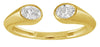ESTATE .38CT DIAMOND 14KT YELLOW GOLD 3D OVAL 2 STONE ETOILE LOVE TENSION RING