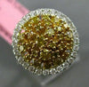 ESTATE LARGE 1.09CT DIAMOND 18KT WHITE & YELLOW GOLD HALO CIRCULAR COCKTAIL RING
