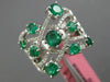 ESTATE 1.66CT DIAMOND & AAA EMERALD 18KT WHITE GOLD MULTI ROW CRISS CROSS RING