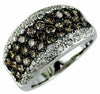 1.85CT WHITE & CHOCOLATE FANCY DIAMOND 14K WHITE GOLD MULTI ROW ANNIVERSARY RING