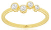 ESTATE .23CT DIAMOND 14KT YELLOW GOLD 3D ROUND 4 STONE BEZEL FUN RING