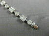 ESTATE LONG 3.1CT ROUND & BAGUETTE DIAMOND 18K WHITE GOLD SQUARE TENNIS BRACELET