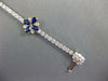 ESTATE WIDE 6.66CT DIAMOND & AAA SAPPHIRE 14K 2 TONE GOLD FLOWER TENNIS BRACELET