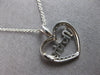 ESTATE .05CT DIAMOND 14KT WHITE GOLD 3D OPEN HEART MOTHER FUN FLOATING PENDANT