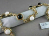 ANTIQUE 41.36CT FILIGREE CIRCLE ONYX & WHITE SAPPHIRE 14KT YELLOW GOLD NECKLACE