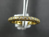 ESTATE .93CT DIAMOND 14KT YELLOW GOLD 3D 3 ROW ROUND ETERNITY ANNIVERSARY RING