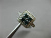 WIDE .88CT WHITE & BLUE DIAMOND 18KT WHITE GOLD 3D SQUARE CLUSTER PROMISE RING