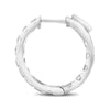 ESTATE 1.0CT DIAMOND 14KT WHITE GOLD 3D CLASSIC INSIDE OUT HOOP HANGING EARRINGS