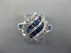 1.20CT DIAMOND & AAA SAPPHIRE 14KT WHITE GOLD 3D ROUND & BAGUETTE LEAF LOVE RING