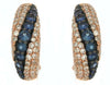 .98CT DIAMOND & AAA SAPPHIRE 14KT ROSE GOLD MULTI ROW DIAGONAL HANGING EARRINGS