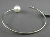 ESTATE .1CT DIAMOND & AAA SOUTH SEA PEARL 18K WHITE GOLD JOURNEY BANGLE BRACELET