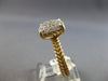 LARGE .50CT DIAMOND 14K YELLOW GOLD 3D ROUND CLUSTER SQUARE ROPE DESIGN FUN RING