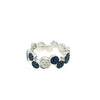 ESTATE .60CT DIAMOND & AAA SAPPHIRE 18KT WHITE GOLD 3D MULTI CIRCULAR FUN RING