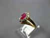 ESTATE .99CT DIAMOND & AAA RUBY 14KT YELLOW GOLD 3D MARQUISE & ROUND FUN RING