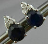 ESTATE 1.10CT DIAMOND & AAA SAPPHIRE 14K WHITE GOLD CLASSIC STUD EARRINGS #25728