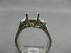 ESTATE .57CT DIAMOND 14K WHITE GOLD 3D FILIGREE SEMI MOUNT ENGAGEMENT RING #1572
