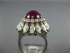 ESTATE EXTRA LARGE 9.80CT DIAMOND & AAA STAR RUBY PLATINUM 3D BALLERINA RING