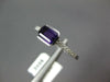 ESTATE .70CT DIAMOND & AAA AMETHYST 14KT WHITE GOLD EMERALD CUT BEZEL FUN RING