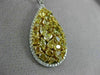 ESTATE EXTRA LARGE 4.48CT WHITE & FANCY YELLOW DIAMOND 18KT 2 TONE GOLD PENDANT