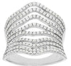 ESTATE LARGE .98CT DIAMOND 14KT WHITE GOLD 3D MULTI ROW CLASSIC ANNIVERSARY RING