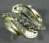 ESTATE LARGE 1.10CT DIAMOND 14KT WHITE & YELLOW GOLD WAVE SWIRL FUN RING #17141