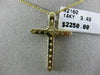 ESTATE LARGE .70CT DIAMOND 14KT YELLOW GOLD 3D CLASSIC CROSS FLOATING PENDANT