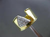 ESTATE LARGE .25CT DIAMOND 18K WHITE & YELLOW GOLD TRIANGLE TRILLION RING #22095