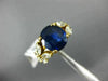 ESTATE LARGE 4.65CT DIAMOND & AAA SAPPHIRE 18KT YELLOW GOLD 3D ENGAGEMENT RING