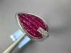 3.15CT DIAMOND & AAA RUBY 18KT WHITE GOLD 3D PRINCESS TEAR DROP MENS PINKIE RING