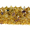 LARGE 35.36CT MULTI COLOR DIAMOND 18KT YELLOW GOLD MULTI SHAPE TENNIS BRACELET
