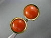 ANTIQUE LARGE ROUND AAA CORAL 14KT YELLOW GOLD CLASSIC CLIP ON EARRINGS #26082