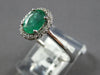 .84CT DIAMOND & AAA EMERALD 14KT WHITE GOLD 3D OVAL & ROUND HALO ENGAGEMENT RING