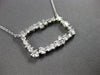 LARGE 1.61CT DIAMOND 14K WHITE GOLD OPEN RECTANGULAR CLUSTER ADJUSTABLE NECKLACE