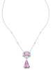 EXTRA LARGE 29.83CT DIAMOND & AAA KUNZITE 18KT WHITE GOLD FLORAL LOVE NECKLACE