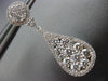 ESTATE LARGE 2.88CT DIAMOND 18K WHITE GOLD 3D CLUSTER TEAR DROP HANGING EARRINGS