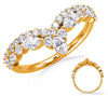 ESTATE 1.0CT DIAMOND 14KT YELLOW GOLD 3D ROUND & MARQUISE V SHAPE CROWN FUN RING