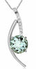ESTATE 1.20CT DIAMOND & AAA AQUAMARINE 14KT WHITE GOLD 3D INFINITY LOVE PENDANT