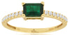 ESTATE .69CT DIAMOND & AAA EMERALD 14KT YELLOW GOLD SQUARE FRIENDSHIP LOVE RING