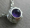 ESTATE .89CT DIAMOND & AAA AMETHYST 14K WHITE GOLD 3D HANDCRAFTED PENDANT #7102