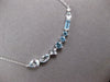 1.90CT DIAMOND & AAA BLUE TOPAZ 14KT WHITE GOLD 3D MULTI SHAPE FUN BAR NECKLACE
